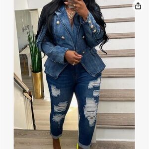 Amazon Blue Denim Blazer